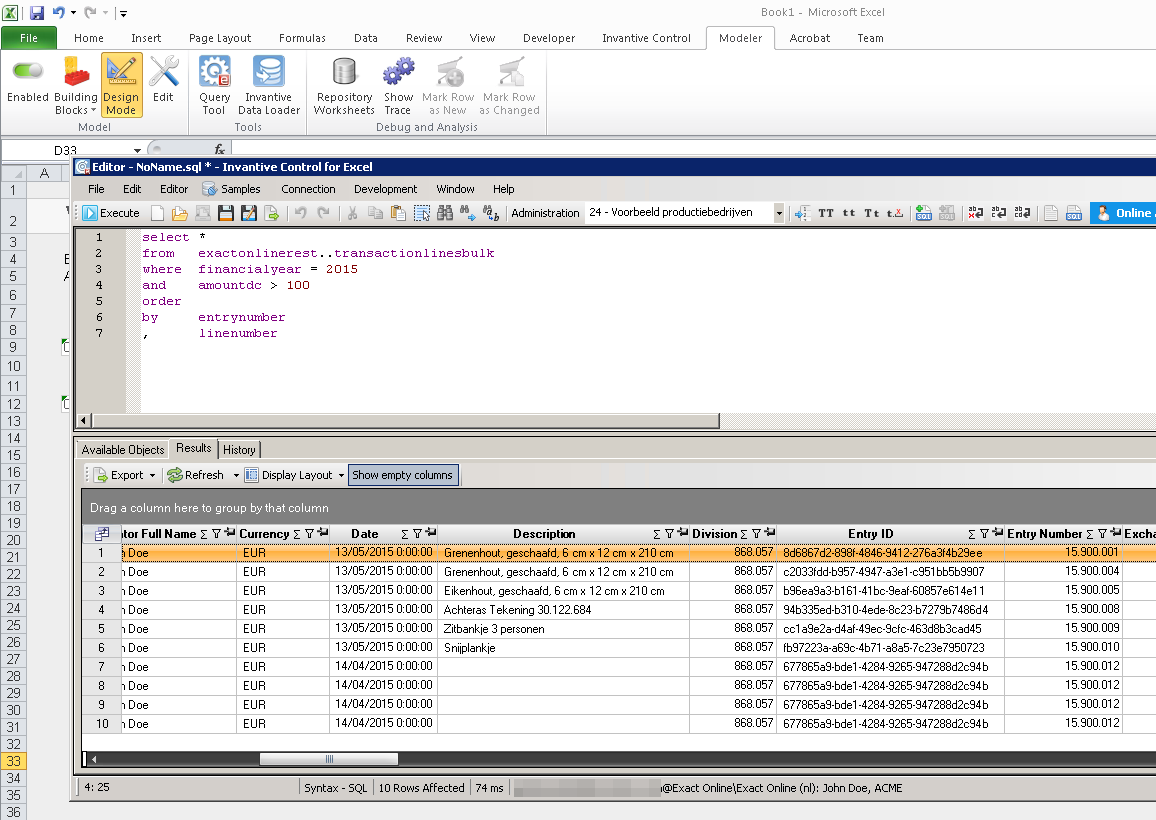 Powerful SQL engine for complex analyses and consolidation across many companies.