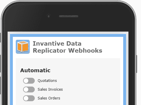 Invantive Data Replicator Webhooks for mobile.