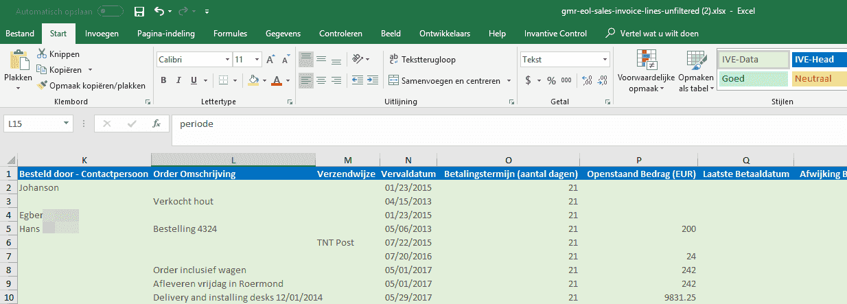 Output in various formats such as Excel